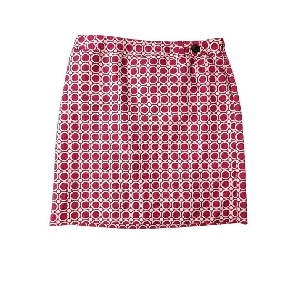 Ann Taylor Orange Retro Mod Geometric Skirt Size 10P